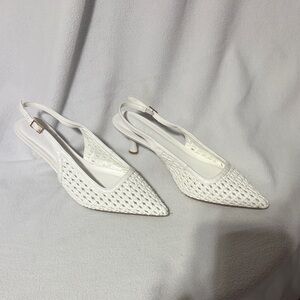 Billini Elegant White Slingback Heels